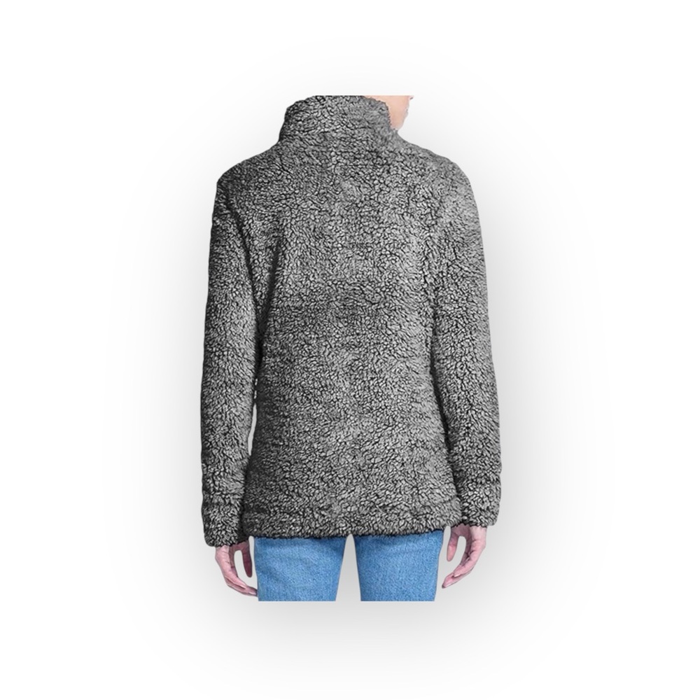 new Weatherproof ๐ Vegan Sherpa 1/4 Zip Pullover Sweatee Sweatshirt ๐ Black - Picture 2 of 16